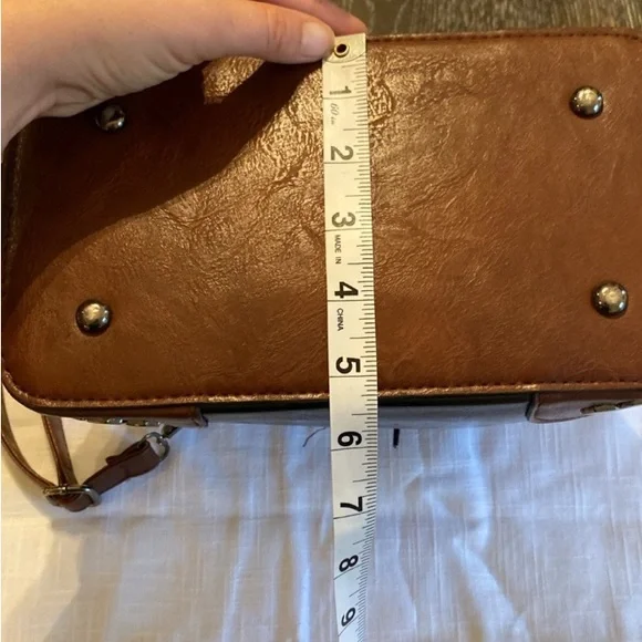 Black and Brown Handbag with Silver Accents - Picture 11 of 14